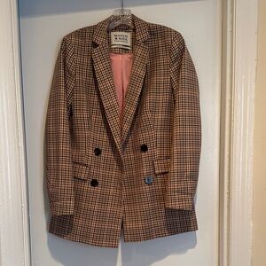Scotch & Soda Checkered Blazer in Brown and Black